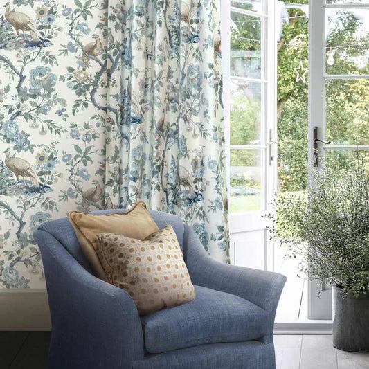 Broughton Rose Wallpaper - Blue - GP & J Baker - BW45096/1 - Premier Wallcovering