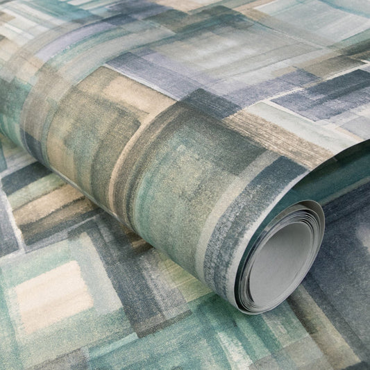 Brush Crafted Wallpaper - Aqua - Hohenberger - 26799 - Premier Wallcovering