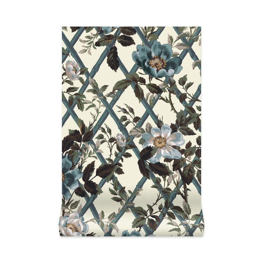Bryher Rose Wallpaper - Lapis Blue - House of Hackney - 1 - WA - BRR - DI - LAP - XXX - Premier Wallcovering