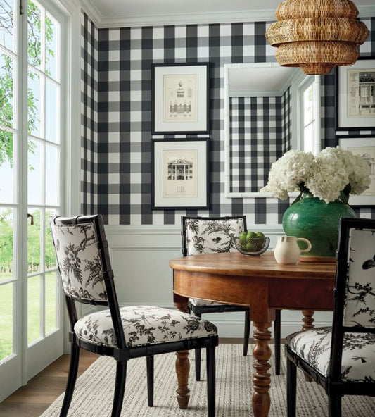 Buffalo Check Wallpaper - Spa Blue - Thibaut - T44080 - Premier Wallcovering