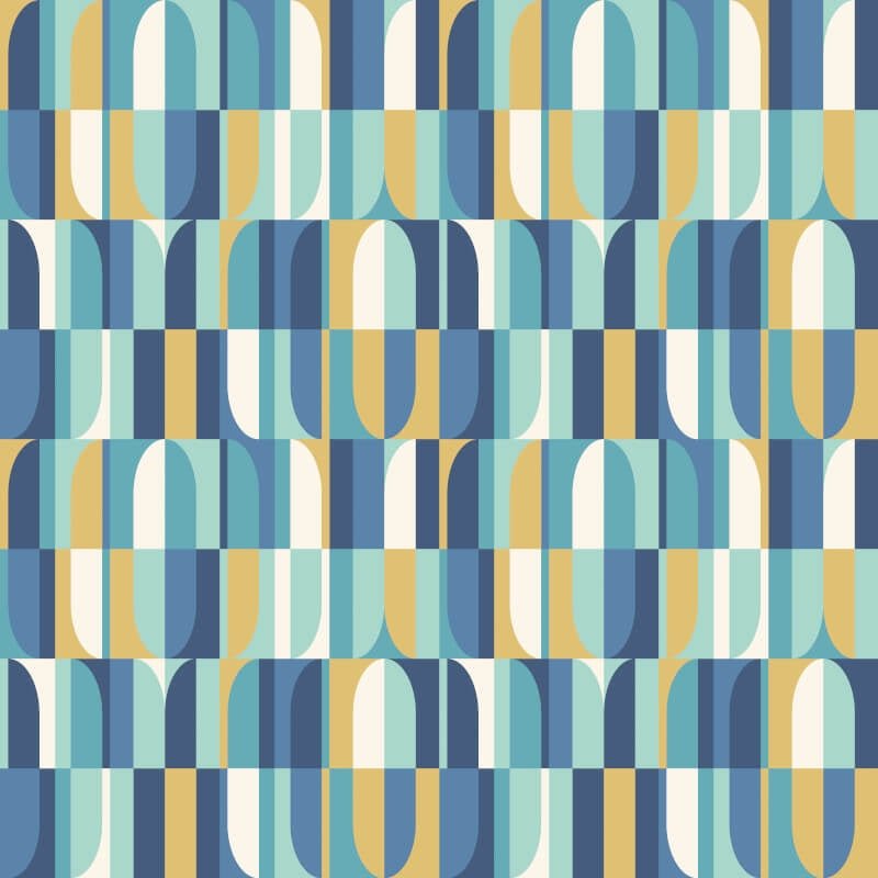 Building BlocksWallpaper - Indigo/Gold - Hoopla Walls - HWA1167W - Premier Wallcovering