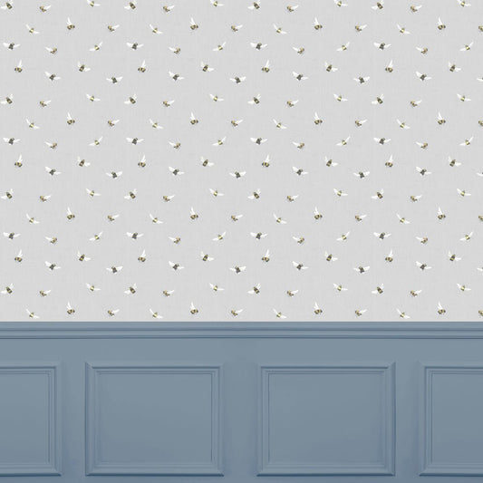 Bumble Bee Wallpaper - Stone - Voyage Maison - BUMBLEB/WPO/STO - Premier Wallcovering