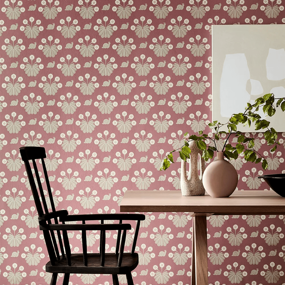 Burges Snail Wallpaper - Rosie - Little Greene - 0260BUROSIE - Premier Wallcovering