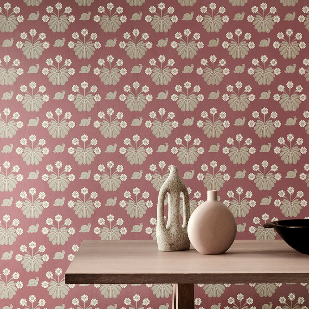 Burges Snail Wallpaper - Rosie - Little Greene - 0260BUROSIE - Premier Wallcovering