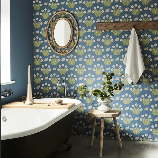Burges Snail Wallpaper - Juniper - Little Greene - 0260BUJUNIP - Premier Wallcovering