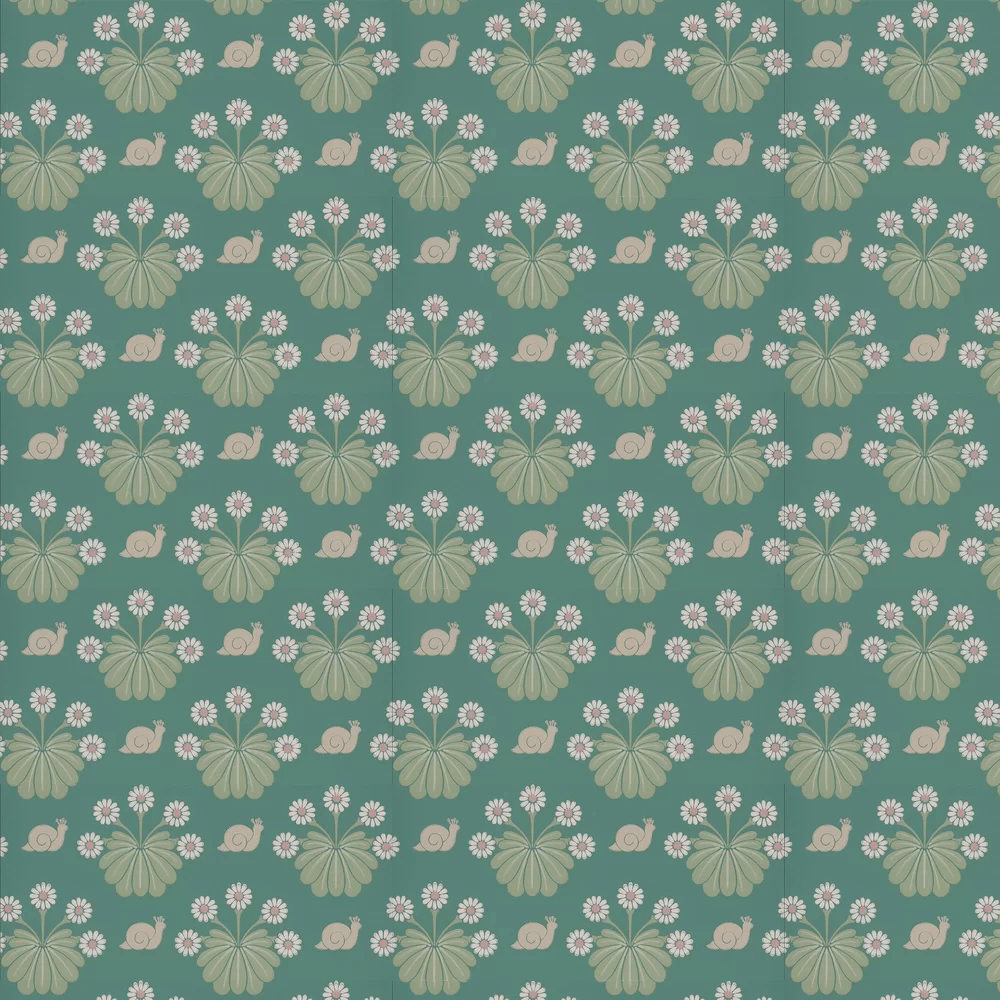 Burges Snail Wallpaper - Ocean - Little Greene - 0260BUOCEAN - Premier Wallcovering