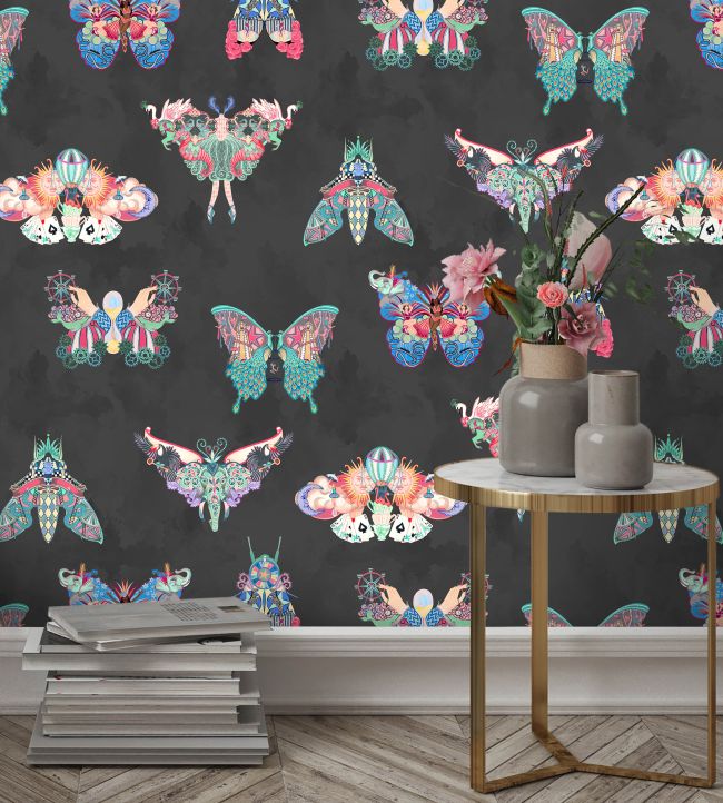 Butterfly Effect Wallpaper - Noir - Brand McKenzie - BMCF003/02C - Premier Wallcovering