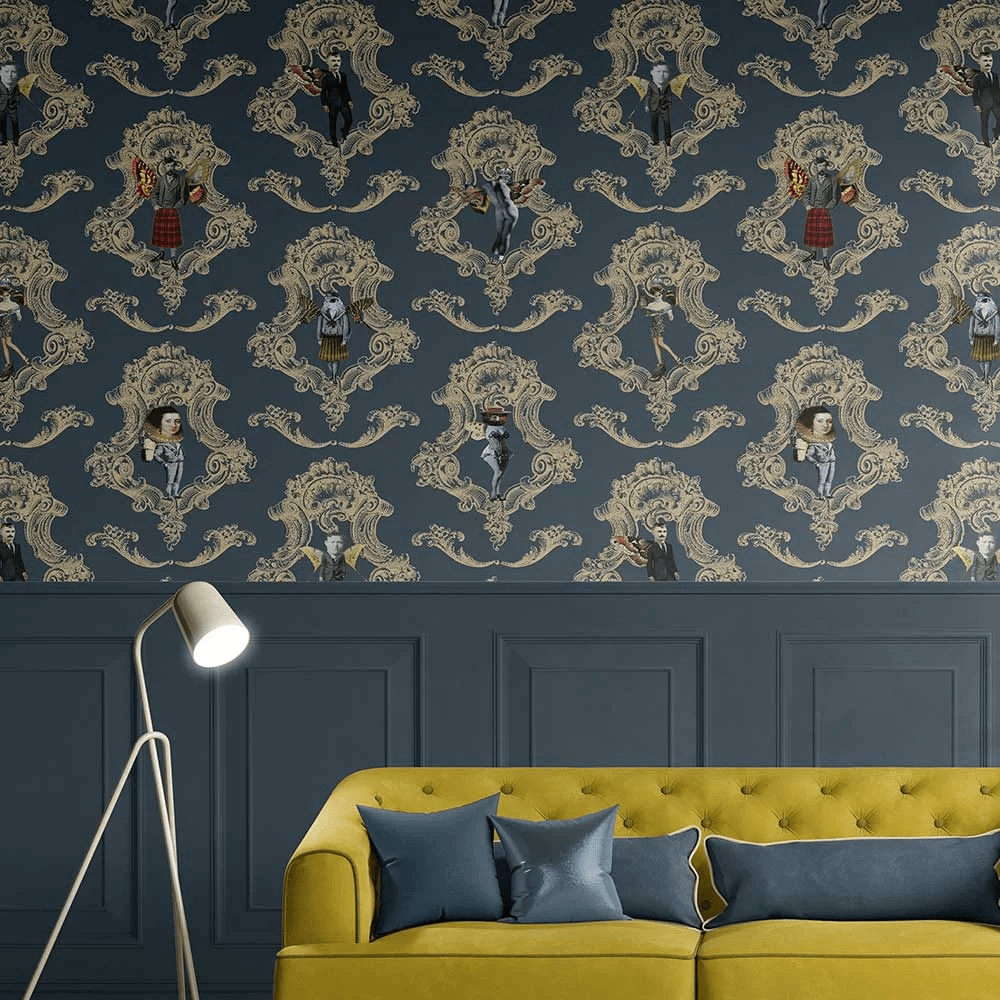 Butterfly People Wallpaper - Blue - The Graduate Collection - MB1BUTPEOPLE - Premier Wallcovering
