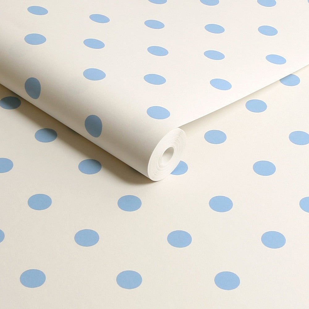 Button Spot Wallpaper - Blue - 125522 - Cath Kidston - Premier Wallcovering