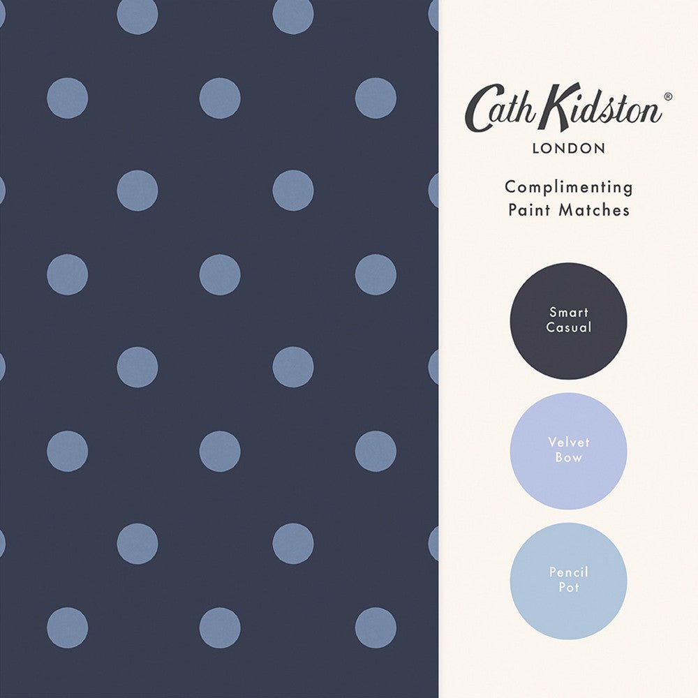 Button Spot Wallpaper - Navy - 125523 - Cath Kidston - Premier Wallcovering