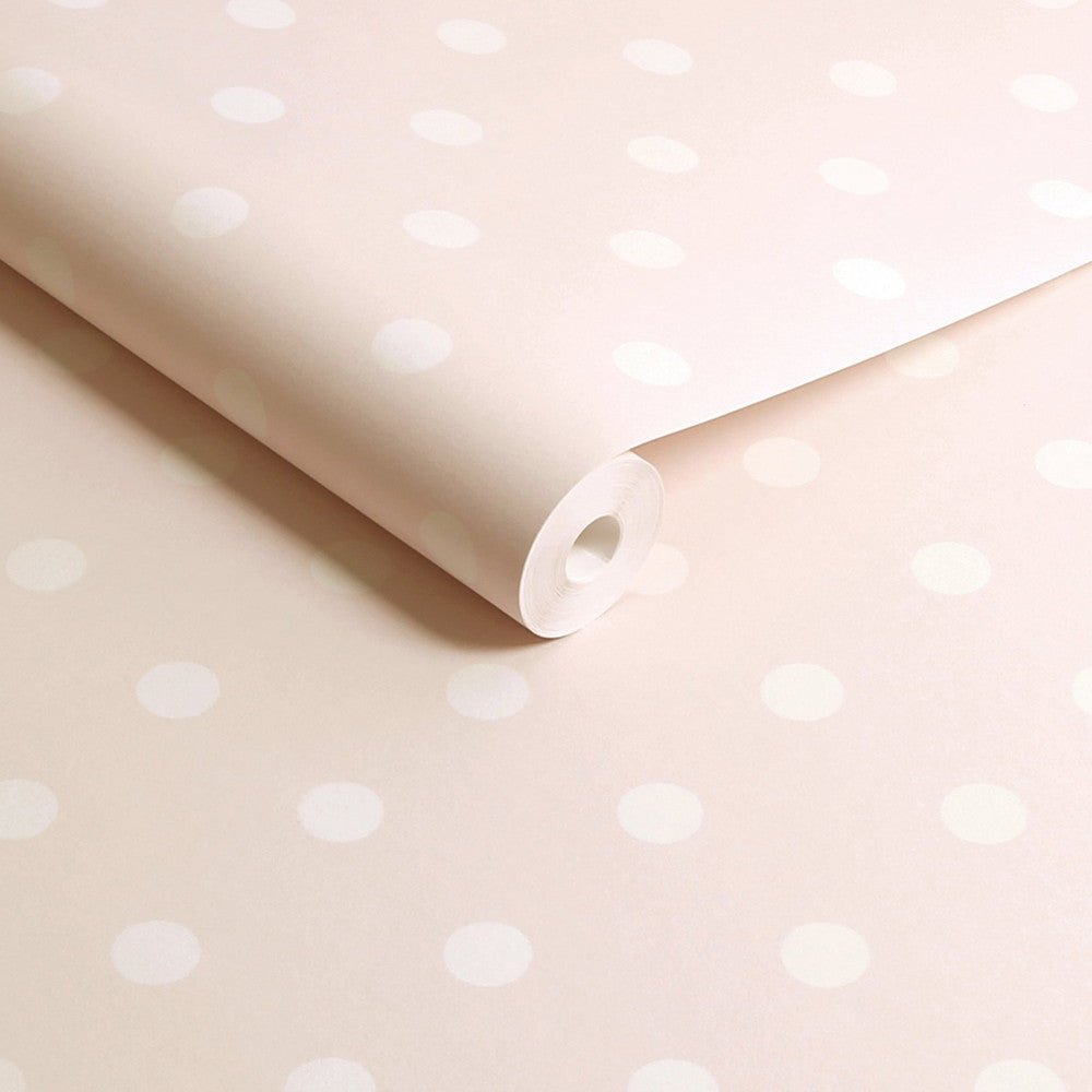 Button Spot Wallpaper - Pink - 125520 - Cath Kidston - Premier Wallcovering