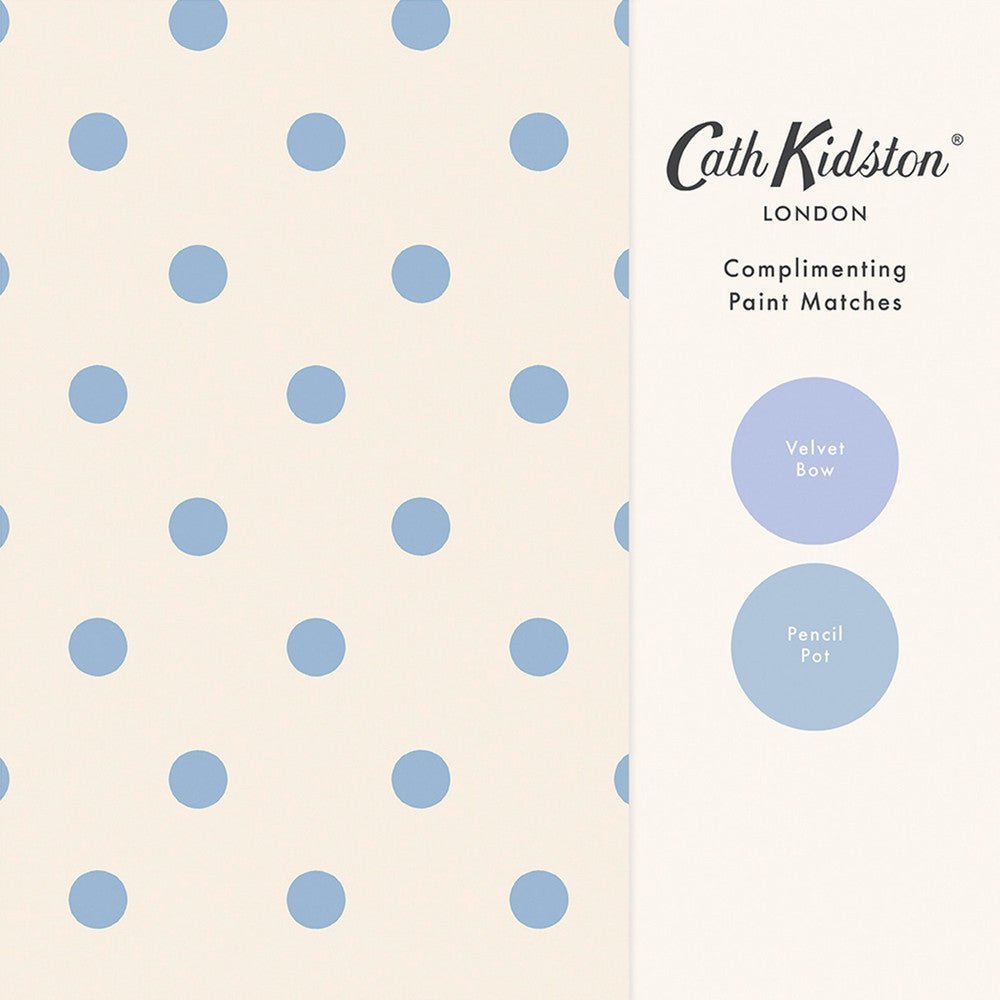 Button Spot Wallpaper - Blue - 125522 - Cath Kidston - Premier Wallcovering