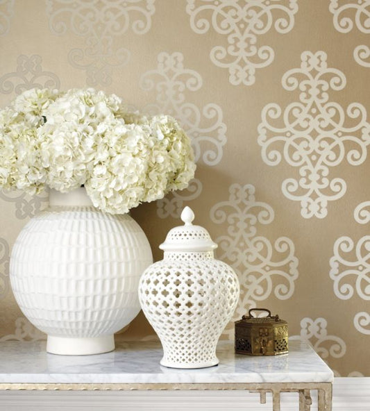 Caballo Wallpaper - Pearl on White - Thibaut - T10015 - Premier Wallcovering