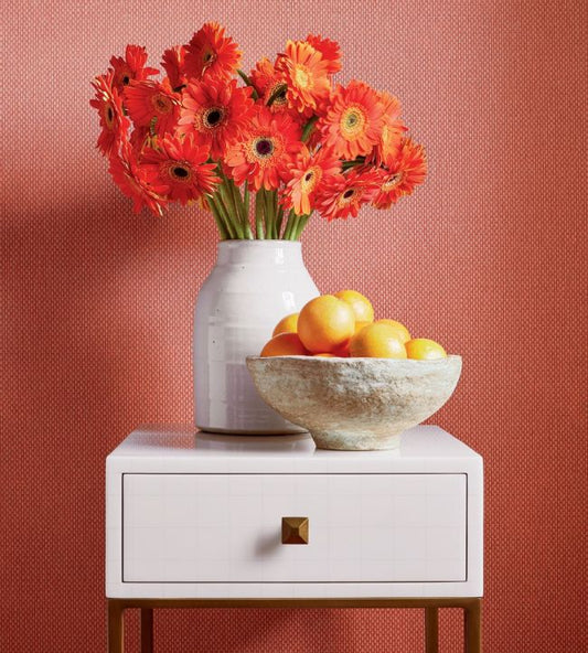 Cafe Weave Wallpaper - Beige - Thibaut - T304 - Premier Wallcovering