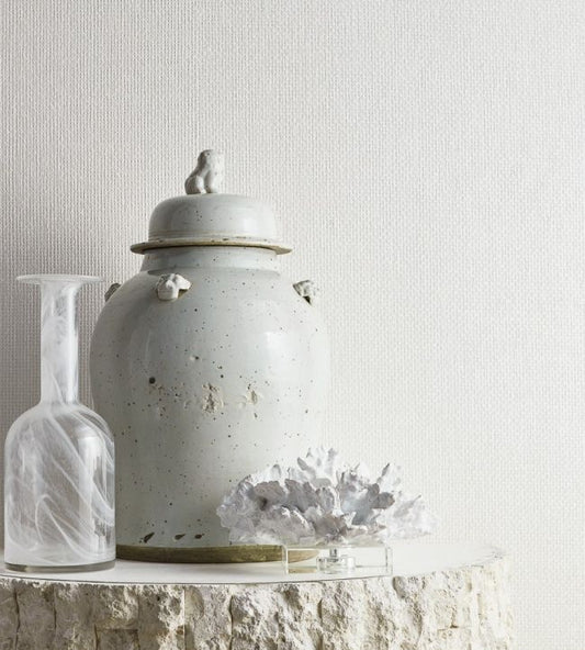 Calabasas Wallpaper - Pearl White - Thibaut - T72790 - Premier Wallcovering