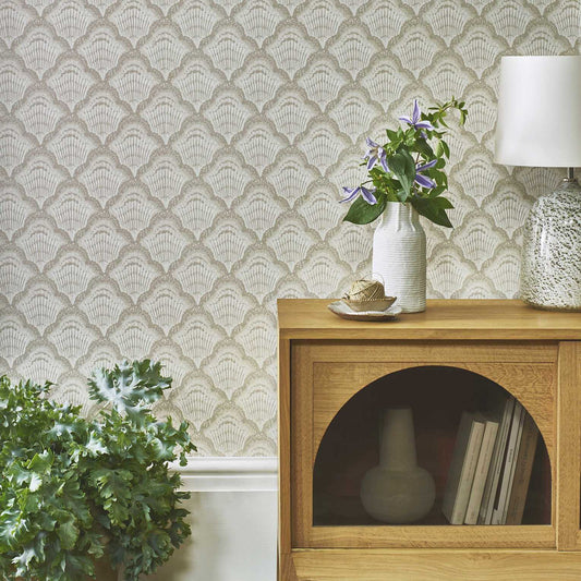 Calico Shell Wallpaper - Ivory - 1838 wallcoverings - 2412 - 179 - 01 - Premier Wallcovering