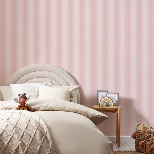 Calm Stripe Wallpaper - Pink - Next - 122886 - Premier Wallcovering