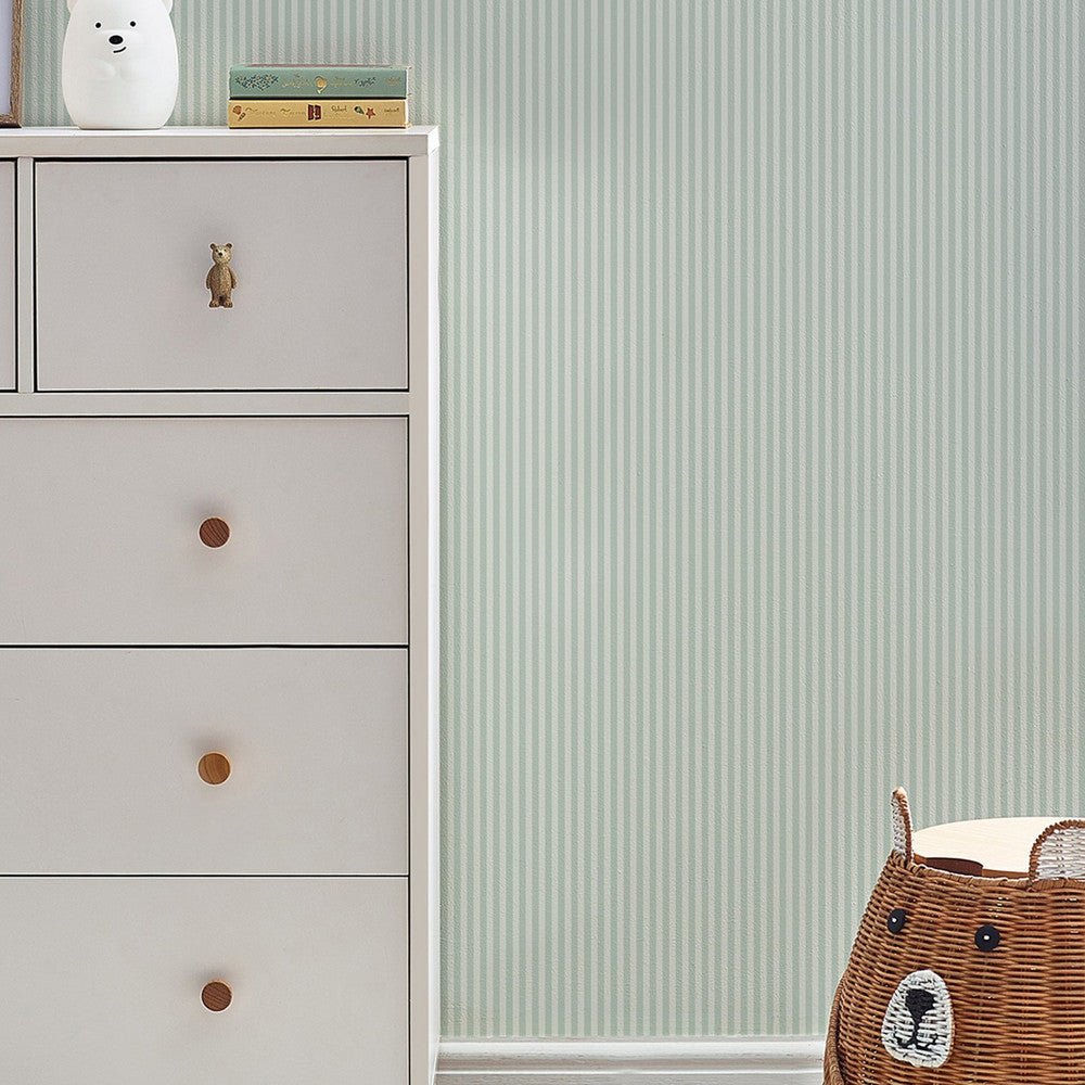 Calm Stripe Wallpaper - Sage - Next - 122890 - Premier Wallcovering