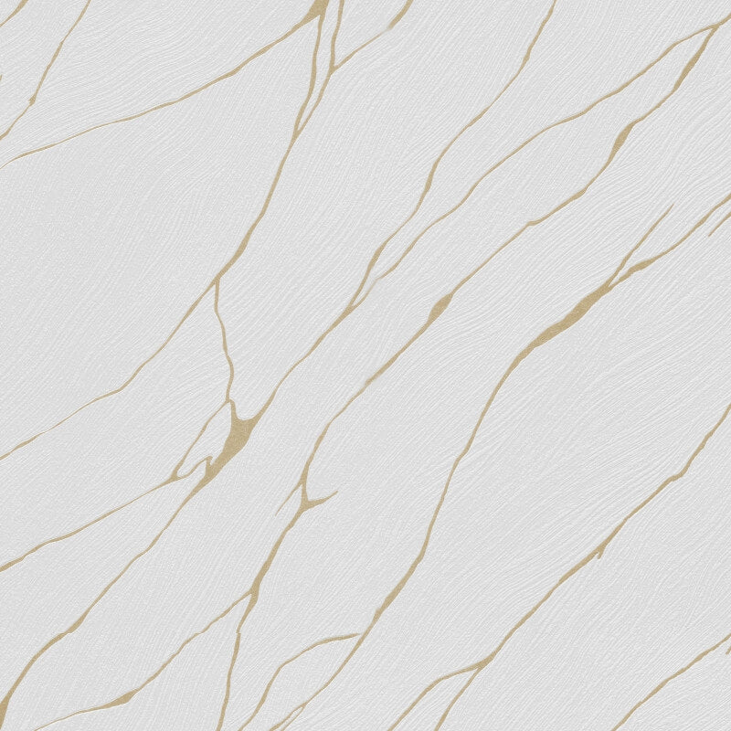 Calore Cracked Lines Metallic Wallpaper - White/Gold - Erismann - 10440 - 31 - Premier Wallcovering