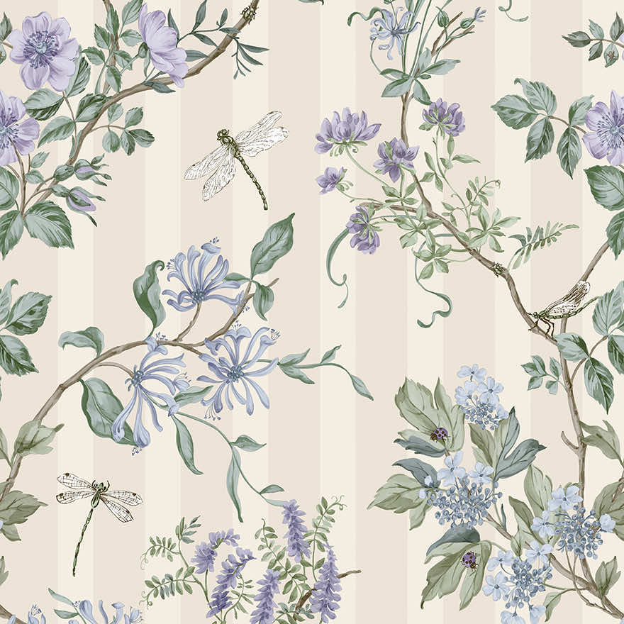 Camberley Wallpaper - Neutral / Blue - Holden Décor - 91931 - Premier Wallcovering