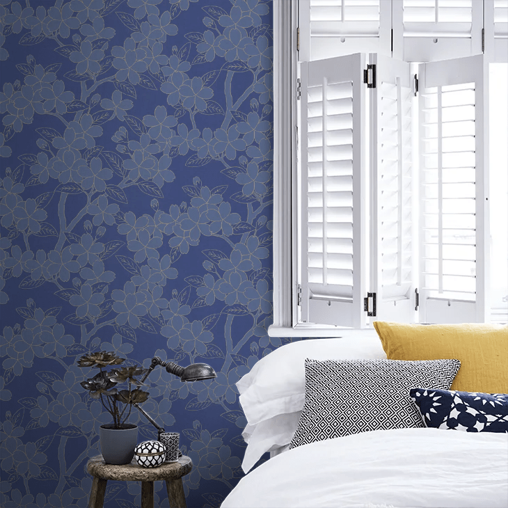 Camellia Wallpaper - Smalt - Little Greene - 0288CASMALT - Premier Wallcovering