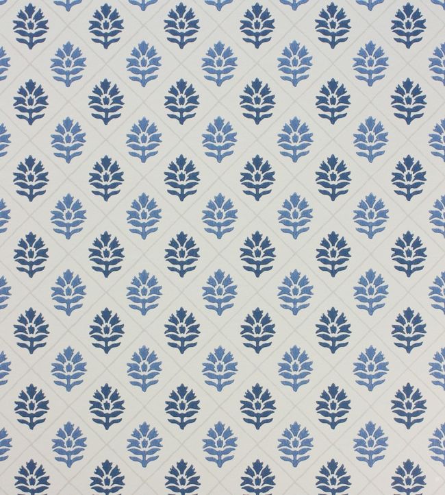 Camille Wallpaper - Indigo/Blue - Nina Campbell - NCW4303 - 01 - Premier Wallcovering