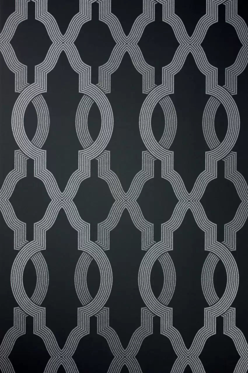 Cannetille Wallpaper - Black/Silver - Osborne & Little - W6434-03 - Premier Wallcovering