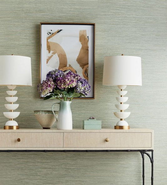 Cape May Weave Wallpaper - Pale Blue - Thibaut - T27004 - Premier Wallcovering