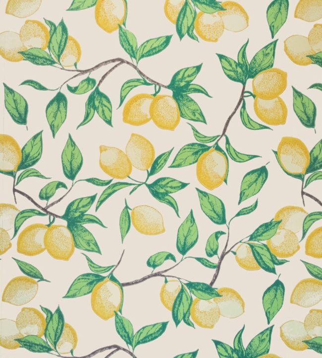 Capri Lemons Wallpaper - Natural - BG2300102 - Barneby Gates - Premier Wallcovering