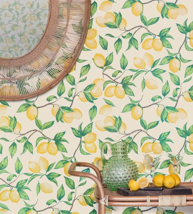 Capri Lemons Wallpaper - Natural - BG2300102 - Barneby Gates - Premier Wallcovering