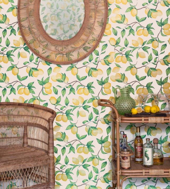 Capri Lemons Wallpaper - Natural - BG2300102 - Barneby Gates - Premier Wallcovering