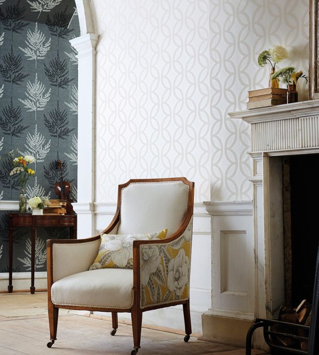 Caprice Wallpaper - Chalk Pearl & Silver - HPOW110594 - Harlequin - Premier Wallcovering