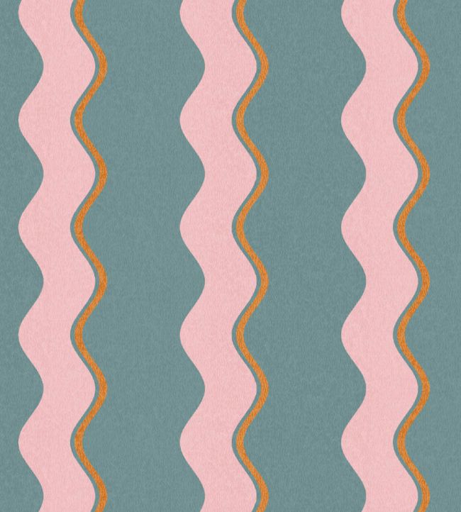 Cari Wave Wallpaper - Marine Blue - Woodchip & Magnolia - WM - 462 - 06R - Premier Wallcovering