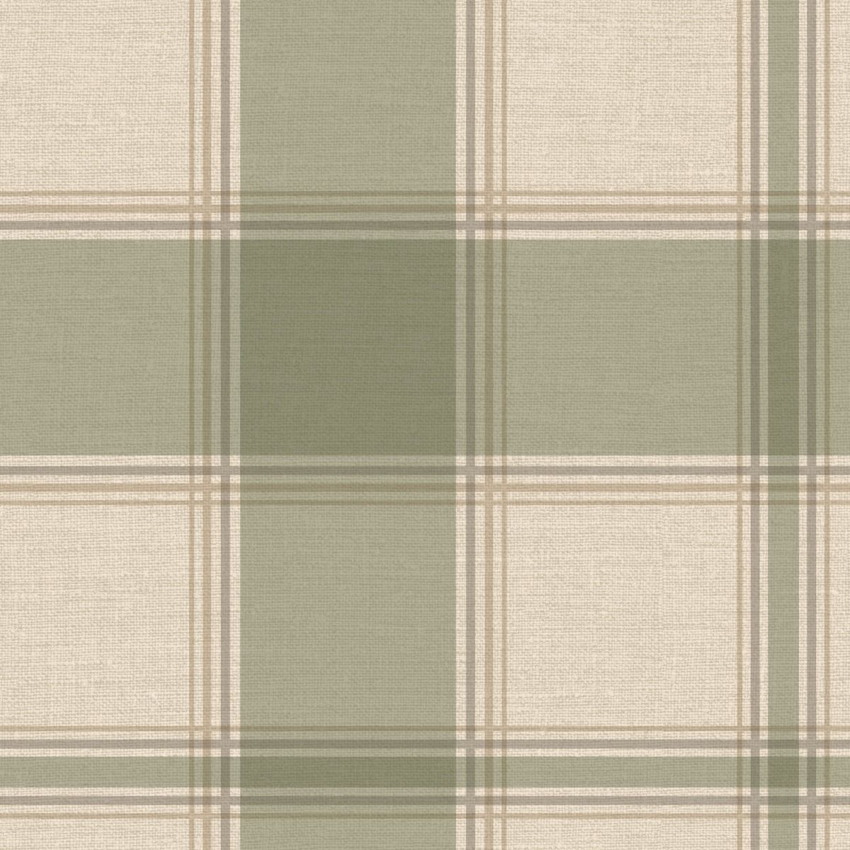 Carmella Check Textured Vinyl Wallpaper - Green - Belgravia - 7159 - Premier Wallcovering