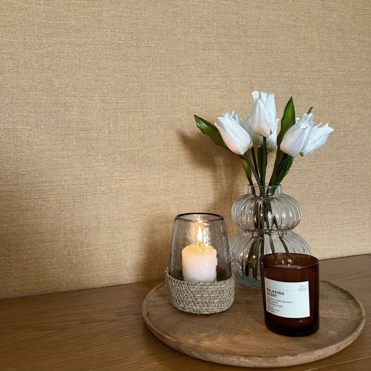 Carmella Plain Textured Vinyl Wallpaper - Sand - Belgravia - 7163 - Premier Wallcovering