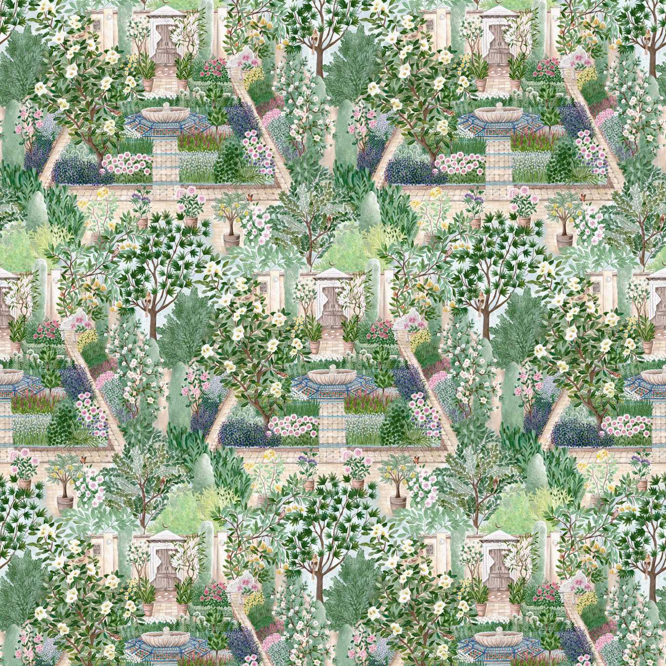Carpet Garden Wallpaper - Sanctuary - Sanderson - DHIP217519 - Premier Wallcovering