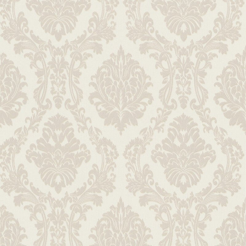 Carre Damask Metallic Wallpaper - Cream - Erismann - 10288 - 02 - Premier Wallcovering