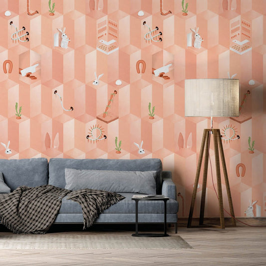 Carrot Wall Mural - Pink - NLXL - SUZ - 01 - Premier Wallcovering