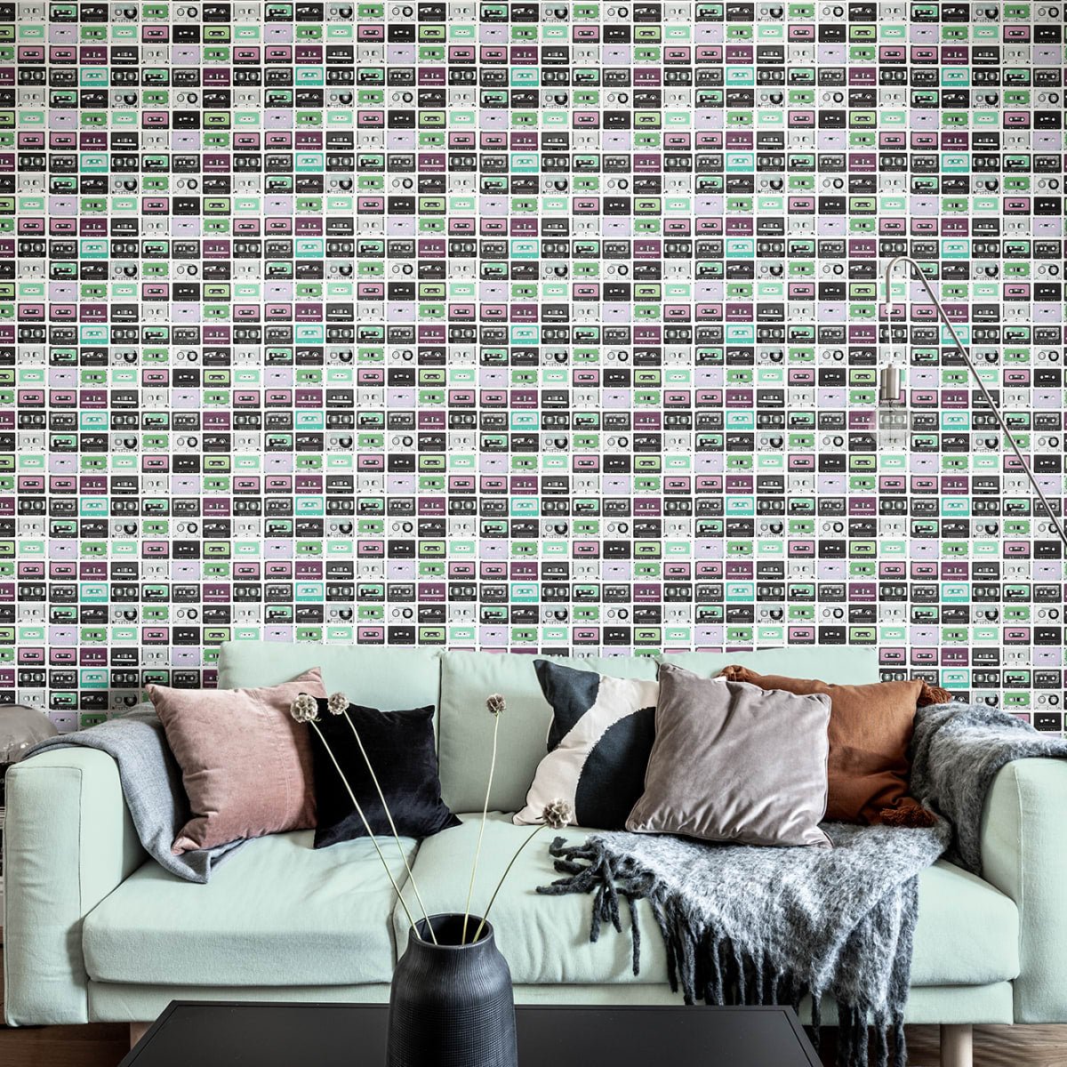 Casette Tape Wallpaper - Purple Rain - Rebel Walls - R18516 - Premier Wallcovering
