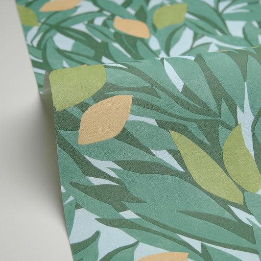 Cassis Wallpaper - Vert mousse orange - Caselio - 105457331 - Premier Wallcovering