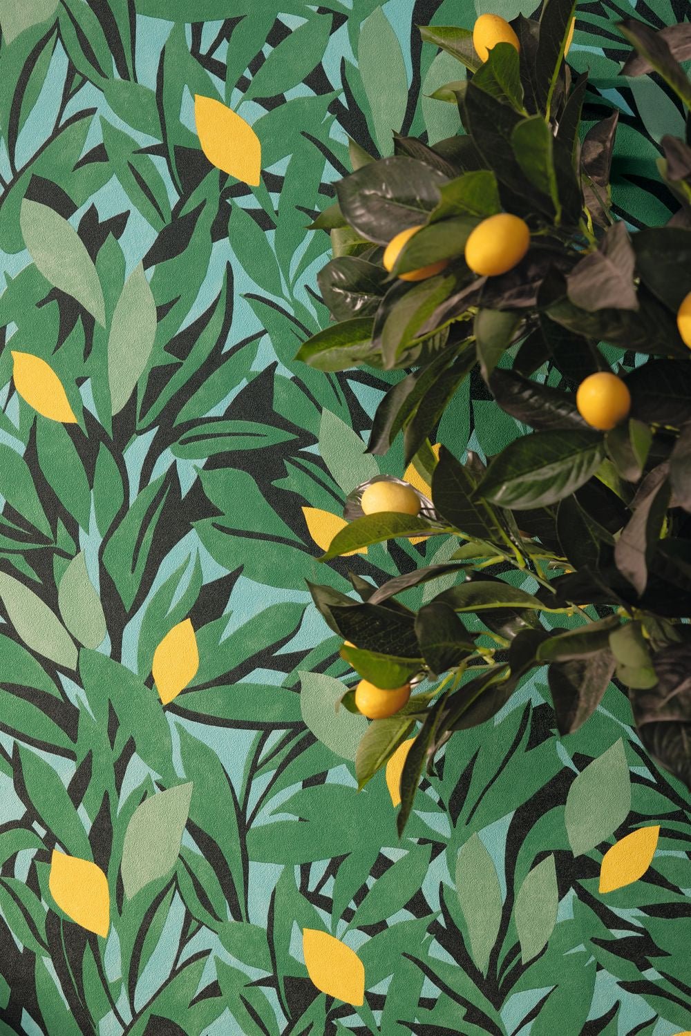Cassis Wallpaper - Feuille Jaune - Caselio - 105457720 - Premier Wallcovering