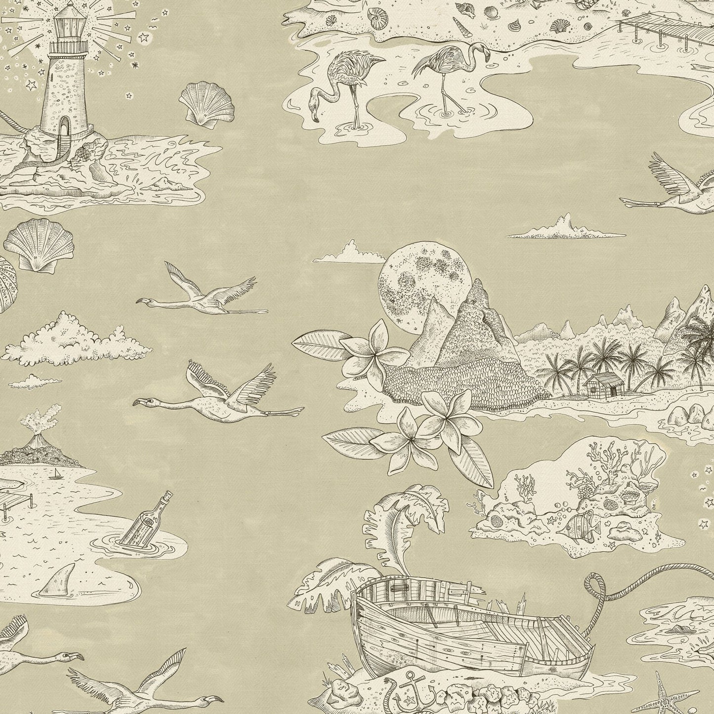 Castaway Wallpaper - Greige - Wear The Walls - CAGB894152 - Premier Wallcovering