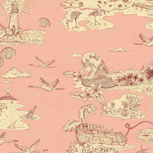 Castaway Wallpaper - Coral-Pink - Wear The Walls - CACP894152 - Premier Wallcovering