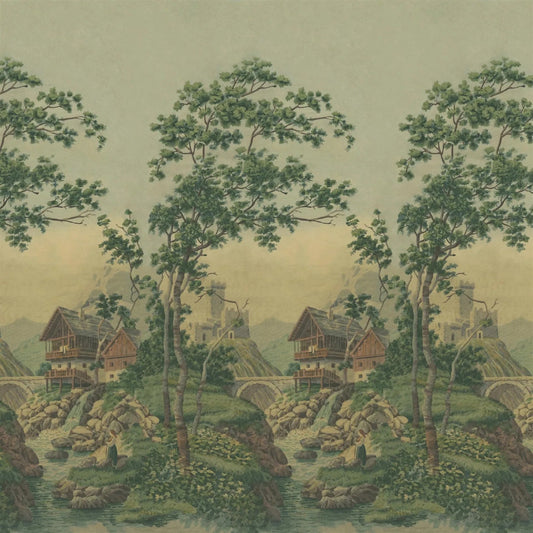 Castle Scene 1 Wallpaper - Forest - John Derian - PJD6011/01 - Premier Wallcovering