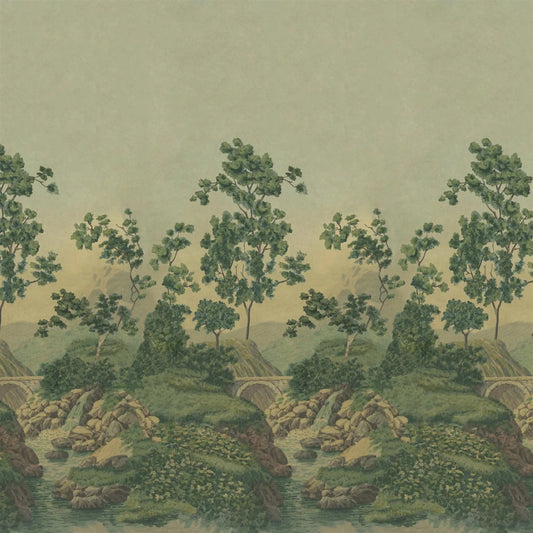 Castle Scene 2 Wallpaper - Forest - John Derian - PJD6012/01 - Premier Wallcovering