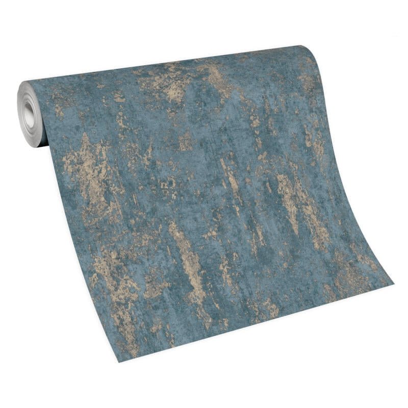 Casual Chic Industrial Texture Metallic Wallpaper - Blue - Erismann - 10273 - 08 - Premier Wallcovering