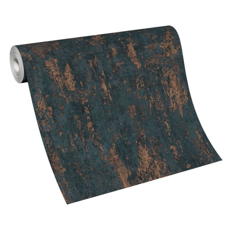 Casual Chic Industrial Texture Metallic Wallpaper - Dark Blue - Erismann - 10273 - 44 - Premier Wallcovering