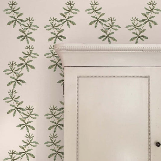 Catchweed Wallpaper - Green - Ottoline - W/SWIR/101/1 - Premier Wallcovering