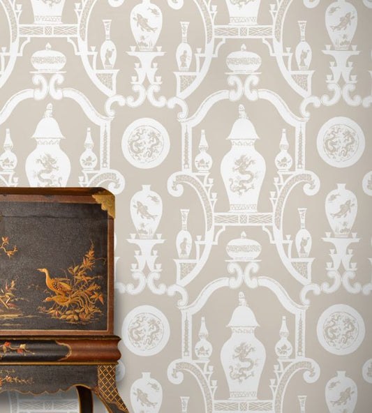 Cathay Wallpaper - Stone - Madeaux - W1300 - 01 - Premier Wallcovering