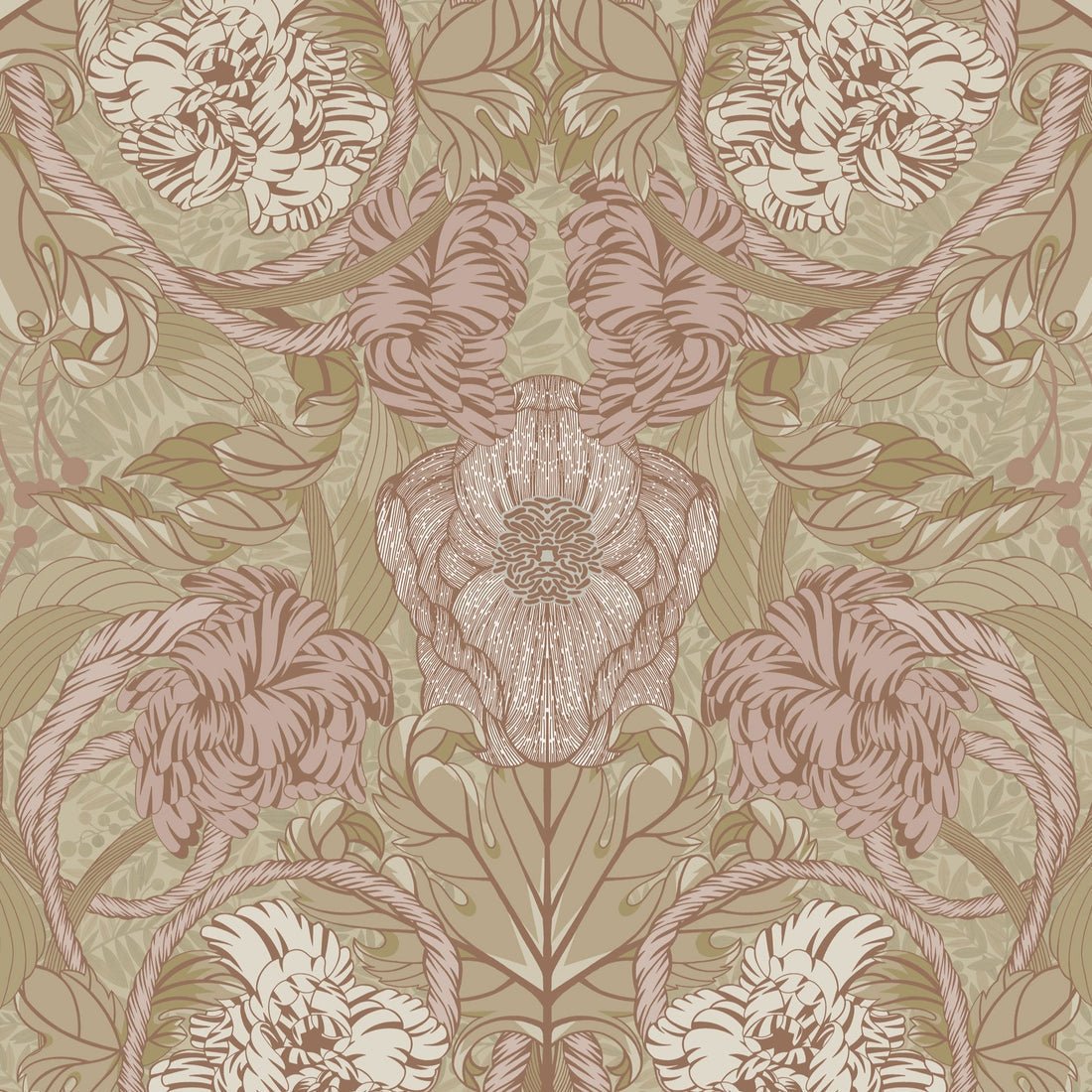 Cecilia Wallpaper - Blush - Summer Gray - Premier Wallcovering